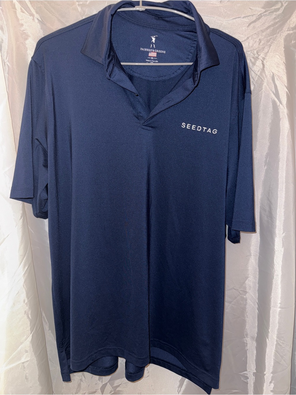 Fairway & Greene Navy Polo with Seedtag Logo